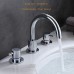 Bathtub Faucet SURNORME 2 Handle Widespread Bathroom Sink Faucet Bathtub Vanity Basin Mixer Tap (Chrome) - B0798LZ5RY